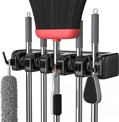 Zeinwap Black Plastic Broom Holder