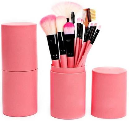 Yoana Professional Series Makeup Brush Set With Storage Barrel - Pink
