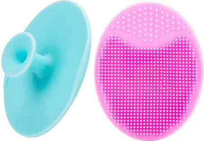 QCEN Face Scrubber Soft Silicone Facial Cleansing Brush Face Exfoliator Acne Pore Pad