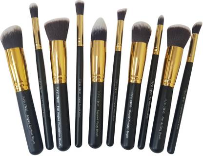 Puna Store 10 Piece Makeup Brush Set Model PS-540 ( Black + Gold)
