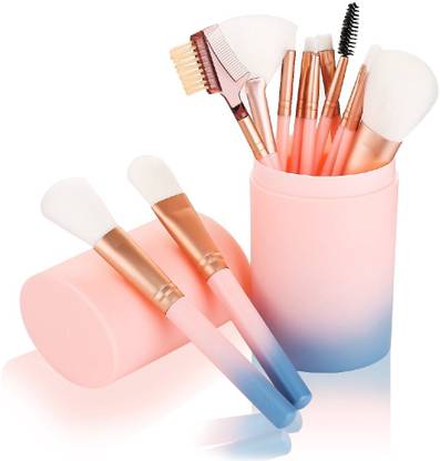 teayason Beauty Extra Soft Premium Makeup Brushes Set of 12, Pink Blue with Storage Box