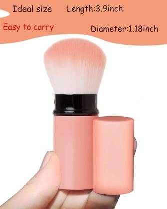 Suqin Pack of 1 Pink 4-in-1 Powder Brush – Blush, Bronzer, Buff, Blend
