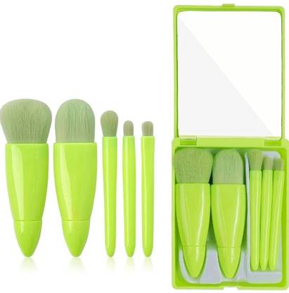 RPC Makeup Brushes Set & Mirror Complete Function Makeup Brush with Box (GREEN)