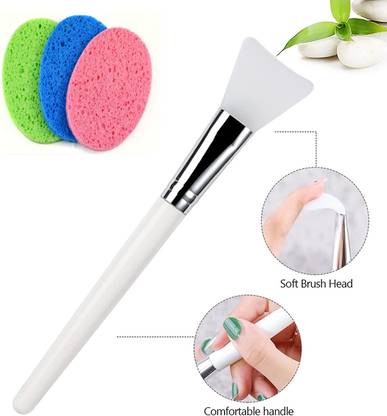 WECHARMERZ Face Pack Brush and 3 Face Cleaning Sponge