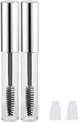 Vinayakart 2Pcs 10ml Empty Mascara Tubes Wand Container Bottle 2 Rubber Inserts - Silver