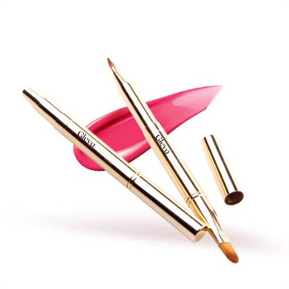 Gleva Retractable Dual Head Lip Brush with Cap Double-Sided Cosmetic Brushes