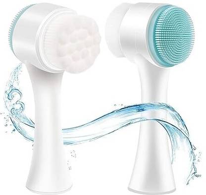 VKK TRADERS Skin Care Facial Cleansing Silicone face Brush Facial Scrubber Dual Brush