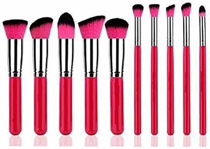 SUNAINA Makuep Red brush set 10 pcs for foundation, face-makeup, brush kit