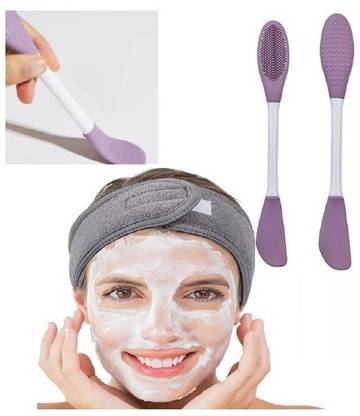 NEXORA Dual-Head Face Mask Applicator and Cleansing Silicone Brush