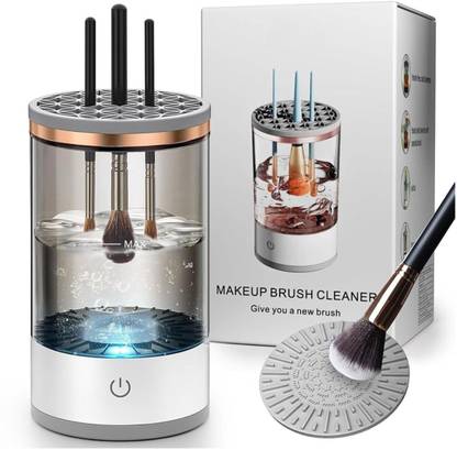 ZYZHT Electric Makeup Brush Cleaner Quick Washer with Rubber Collars Brush Washer