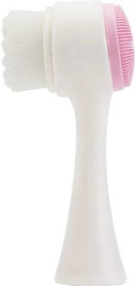 HomeAra Pink Manual Facial Cleansing Silicone Scrubber Manual Dual Face Wash Brush