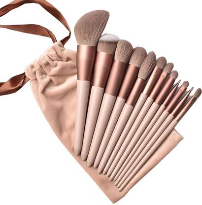 Koccido 13 Pcs Golden Makeup Brushes Set With Pouch Foundation Powder Eyeshadow Blush