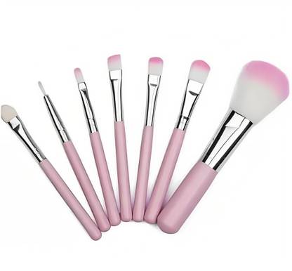 Komorebi Complete Makeup Mini Brush Kit set of 7 With A Storage Box, PINK