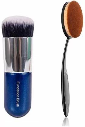 ADS HUDA Beauty Foundation Blue Brush and Oval Foundation Brush