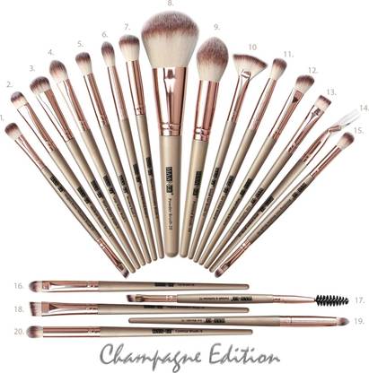 Maange Makeup Brush Set 20 Pcs Make Up Brushes Set Kit (Champagne )