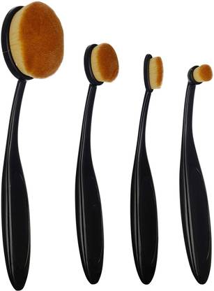 Puna Store 4 Piece Oval Brush Set - Black