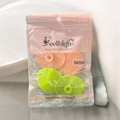 feelhigh 4 Face Scrub, Soft Silicone Facial Cleansing Brush Face Exfoliator