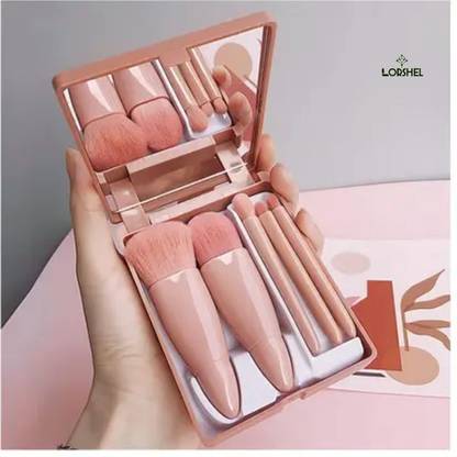 LORSHEL Makeup brush-Makeup brush set- 5 in 1 Makeup Brush Set With Mirror Deluxe
