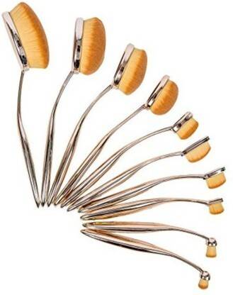 Surendra Oval Brush Set, Gold, 10 Pieces