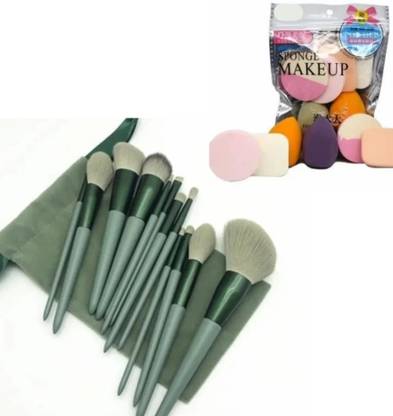 MISTY ALLE 13 PCE MAKEUP BRUSHES WITH 6 IN 1 SPONGE PUFF
