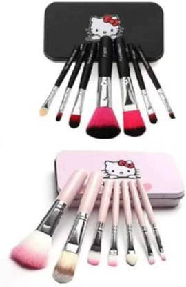 Ferguson 14 Pcs Professional Pink and Black Hello, Kitty Cat Soft Makeup Brush set