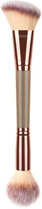 Cosluxe Flat Top Foundation Makeup Brush and Double Ended Makeup Brush B02-Brown