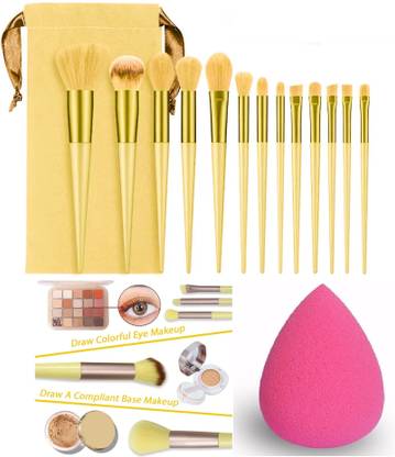 WECHARMERZ Brush Eyeshadow Brush Make up Brush Set with Bag 13 Pcs Makeup Sponge-1 Pcs