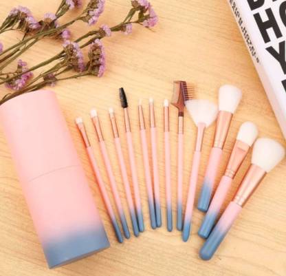 ghorela Makeup Brush Set with multi colour AG Storage Box (Pack of 12)