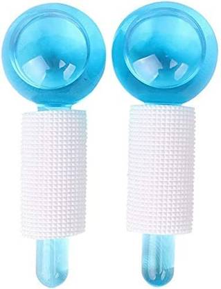 SHOP N BUY Facial Ice Globe, Smart Magic Cool Face Roller Ball, Crystal Glass Roller Redness Face Wrinkle Remover 2PCS Ice Roller Massager