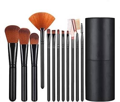 Love Nature CosmetiKa BrushLux , Make up Brushes for Set | BLACK ( 12 PICE)