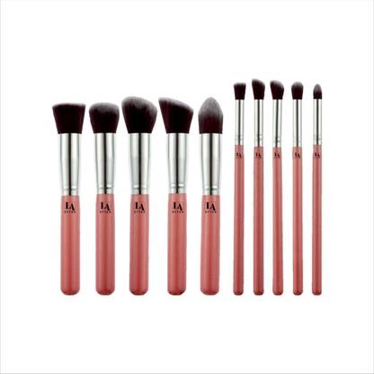 LA OTTER Makeup Brush- Pink, Set Of 14 Pcs