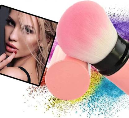 Suqin 1 Pcs Pink Foldable Travel Brush for Face Powder & Blush