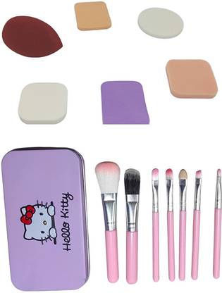baalshree upharshree Makeup Mini Brush Kit with Hello Kitty with Beauty Blenders and Beauty Sponges