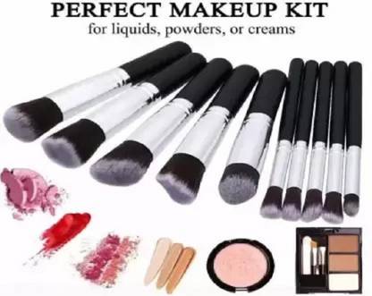 Liptick 10 Pc Makeup Brush Set Premium Quality