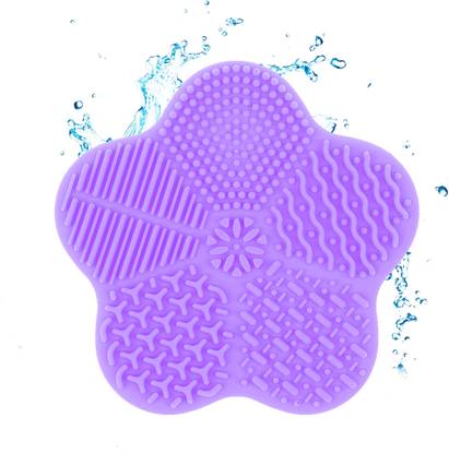 Gleva Makeup Brush Cleaner Tool with Color Removal Sponge Cosmetic Brush Scrubber Mat