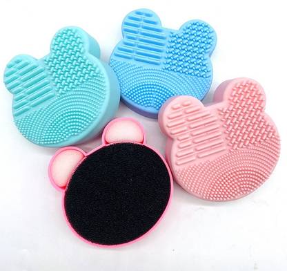 MobFest ® Mickey Bear Makeup Brush Cleaning Box Silicone Quick Dry Brush Cleaner