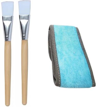 QAUKY 2pc Facial Mask Applicator Brush with 1pc Facial Headband