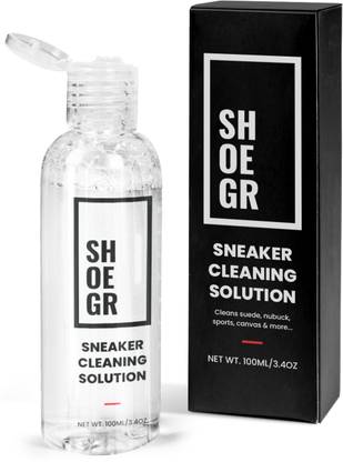 SHOEGR Cleaning Solution | Eco-Friendly | Chemical Free | Sneaker Cleaning Solution for Suede, Nubuck, Canvas, Knit, Sports & Multi-Material Shoes | 100 ml Bottle Black Cleaner