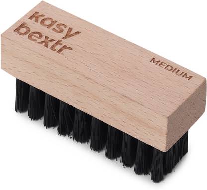 KASYBEXTR Medium Bristle Shine Brush with Wooden Handle to Clean Side Sole Brush