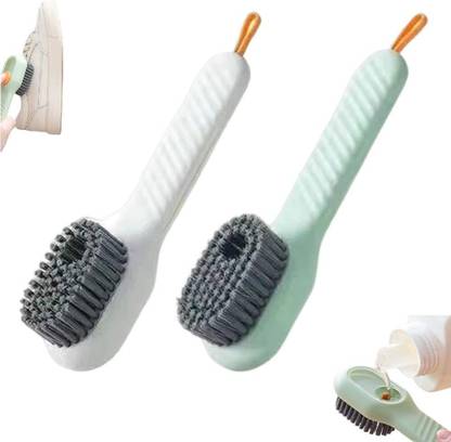 crownsmill Multi-Functional Shoes Brush|Soap Dispensing Cleaning Scrub Brush with Handle Brush