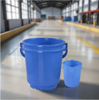EdaShreeRadha Bucket and Mug for Bathroom | Bucket 10 litre & Mug 1500 ml |(Blue, Set of 4) 10 L Plastic Bucket