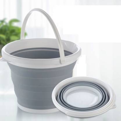 Zorzel Daily Use Foldable Bucket for floor Cleaning, Multi purpose use 10 L Plastic Bucket