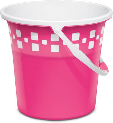 MILTON Mozaic Plastic Bucket With Handle, Pink 25 L Plastic Bucket