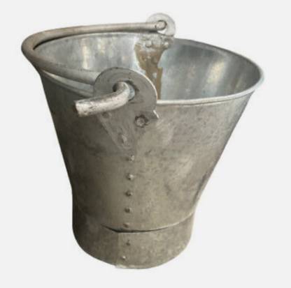 bengal hubs Multi Utility Traditional Galvanized Rust & Leak Proof Pail Balti Bucket 8 L Iron Bucket