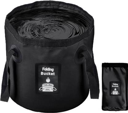 HANNEA 20L Portable Bucket Thicken PVC Collapsible Bucket Folding Bucket with Handle 20 L Polyester Bucket