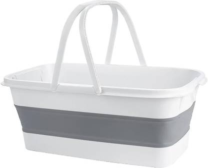 Zubat Foldable Silicone Bucket | Perfect for Mop Cleaning, Camping, Travel 2 L Silicone, Plastic Bucket