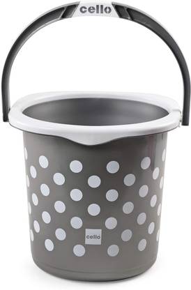 cello Cello Fusion 6 Piece Plastic Bathroom Set of 6, Grey 16 L Plastic Bucket