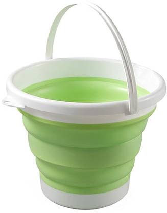 jpdsrn Silicone Foldable Round Bucket, Multicolour, 3L 3 L Silicone Bucket