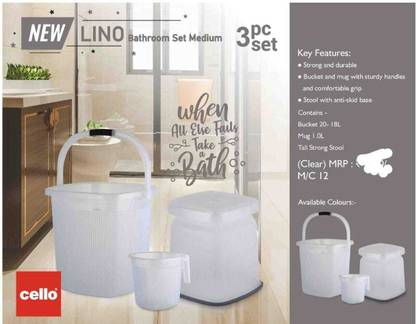 cello 20 L Plastic Bucket