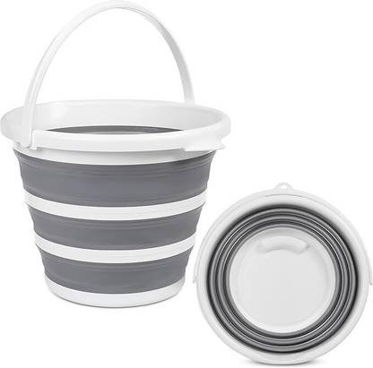 Godworks Folding Plastic Bucket, Daily Use foldable bucket, Washing ,Camping, Travelling 10 L Silicone Bucket